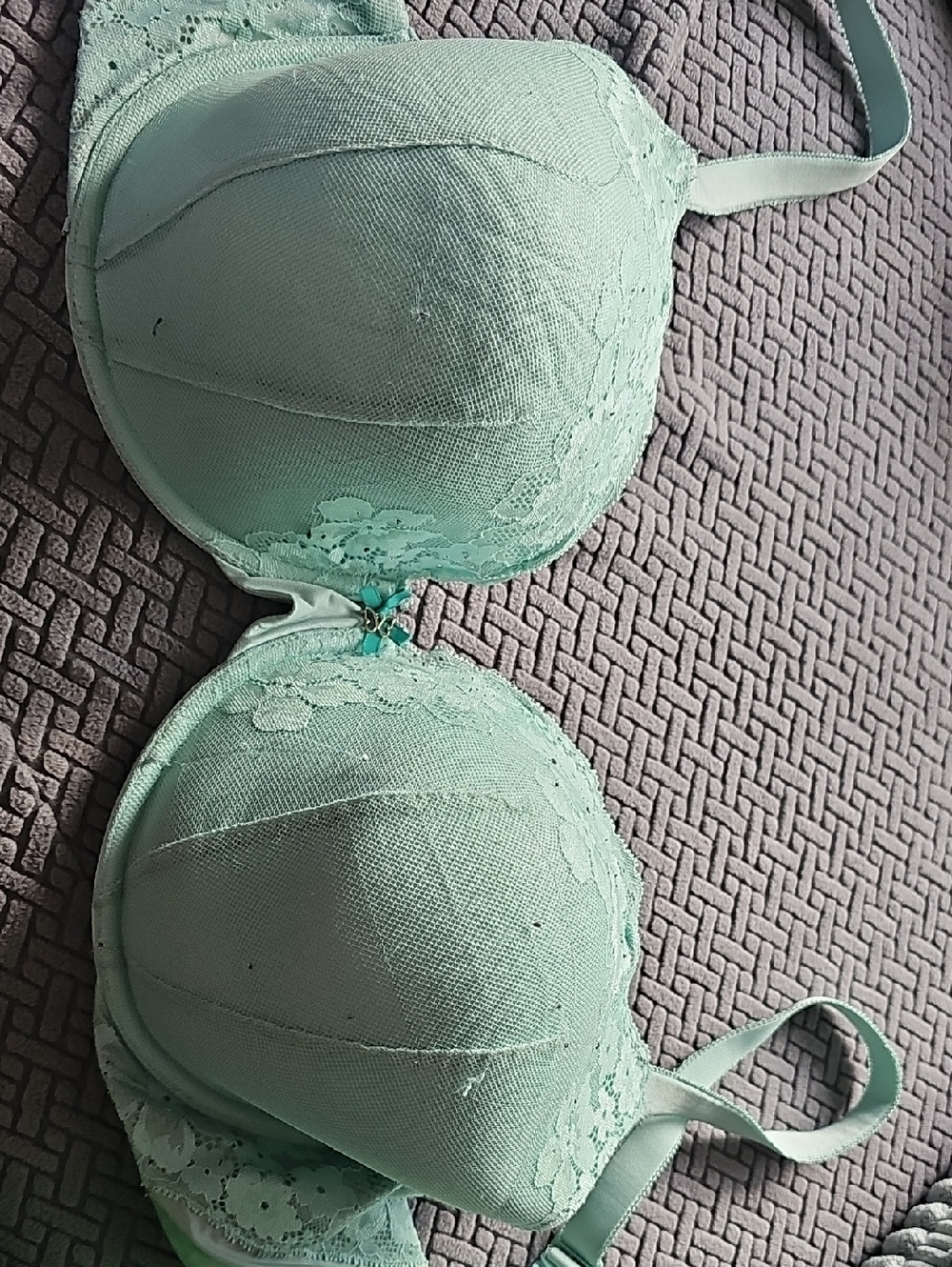 Victoria's Secret Mint Green Lace-Trim Bra